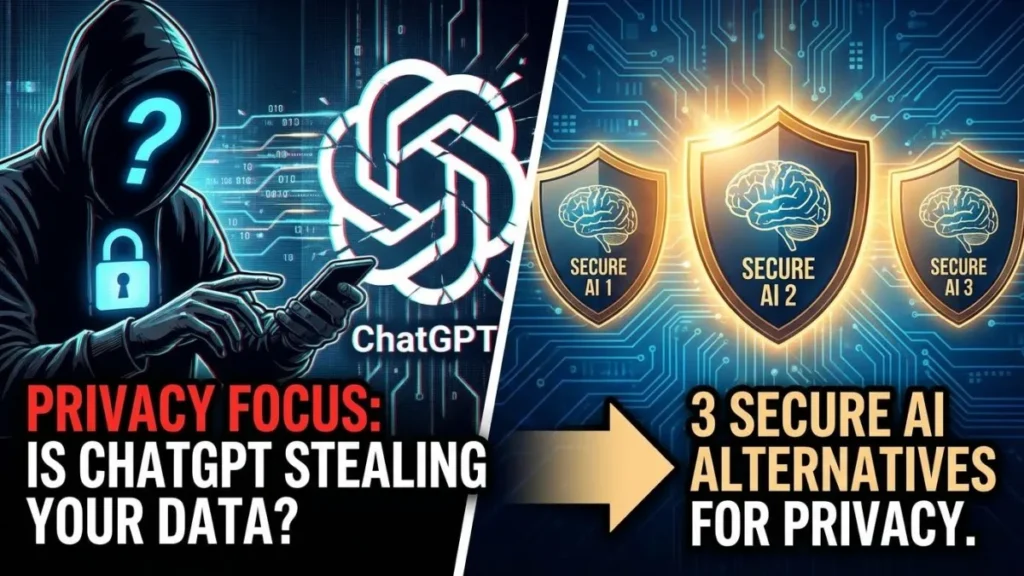Privacy Focus: Is ChatGPT Stealing Your Data? 3 Secure AI Alternatives for Privacy.