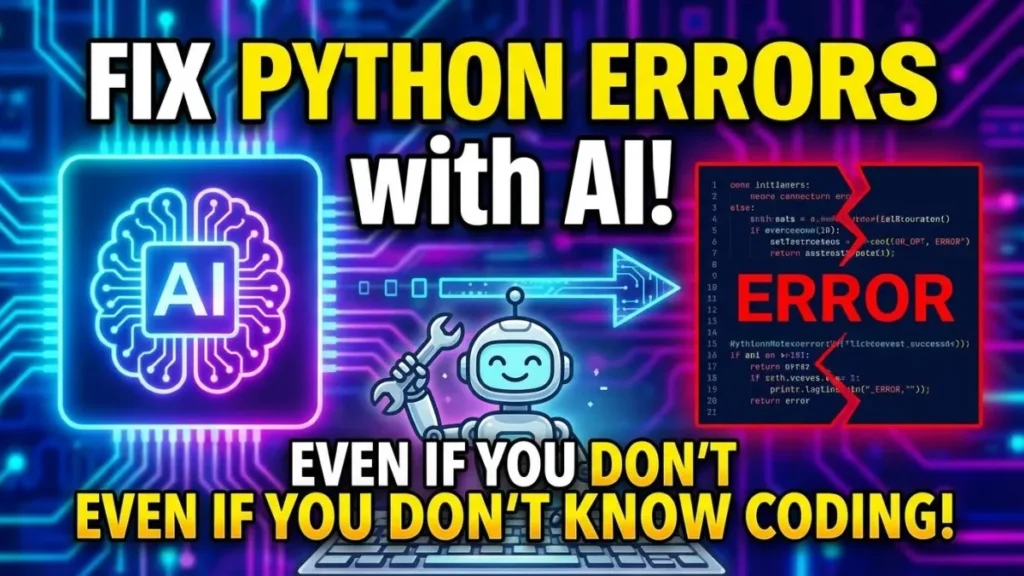 coding helper, python errors, fix python errors, AI coding tools, AI debugging, beginner coding help, fix code with AI, no-code debugging, python troubleshooting, coding for beginners, AI programming assistant